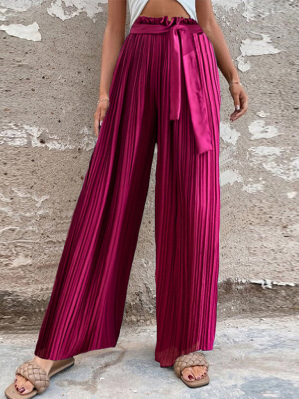 Women's Pleated Wide-leg Pants