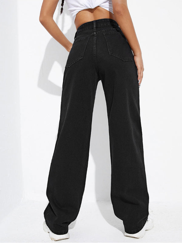Women's Street Fashion Cool Graffiti Straight Jeans