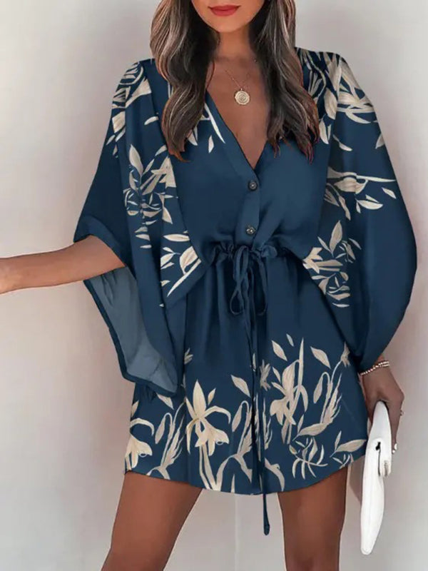 Holiday Casual Dress - Woven Flower