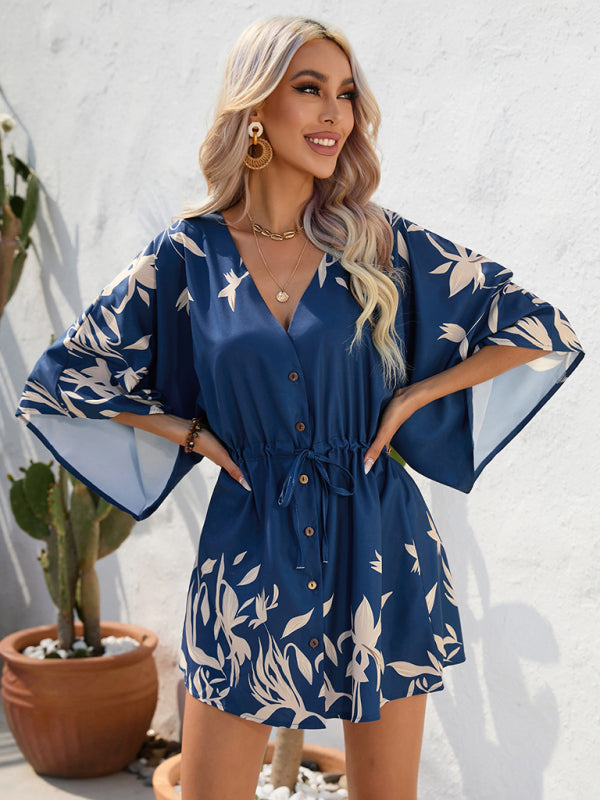 Holiday Casual Dress - Woven Flower