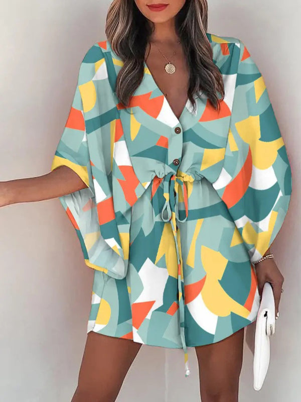 Holiday Casual Dress - Woven Flower