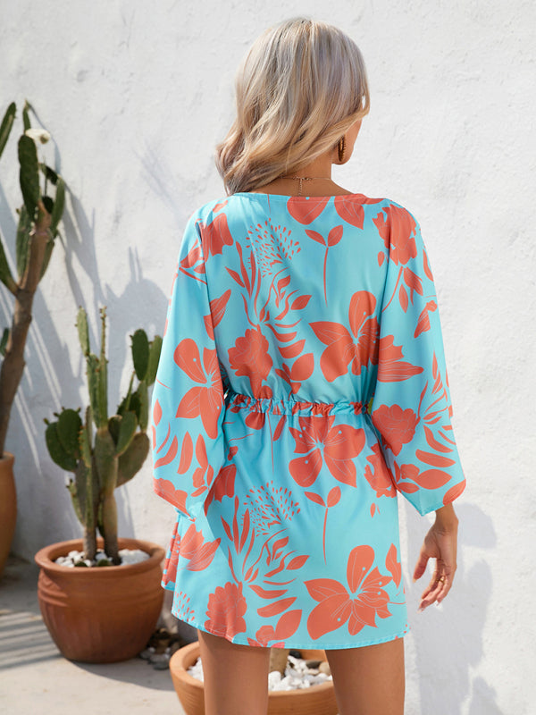 Holiday Casual Dress - Woven Flower