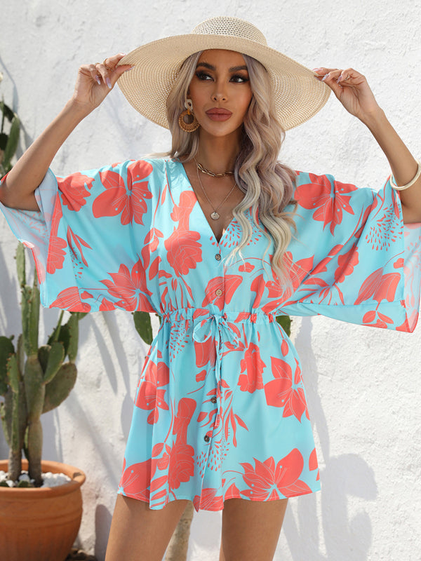 Holiday Casual Dress - Woven Flower