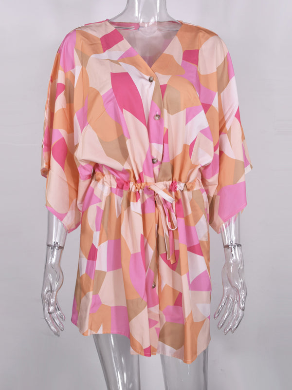 Holiday Casual Dress - Woven Flower