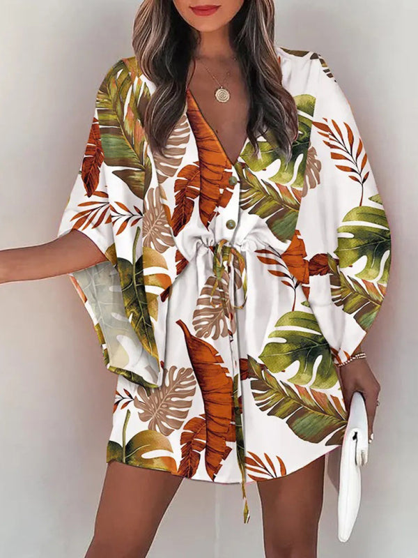 Holiday Casual Dress - Woven Flower