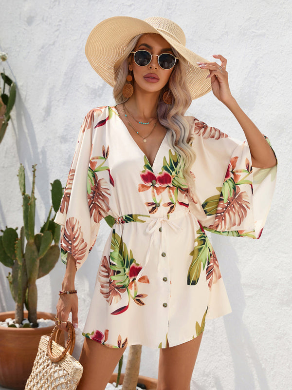 Holiday Casual Dress - Woven Flower