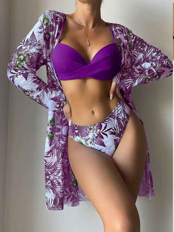 Split Swimsuit - Fashion Bikini Mesh - Three-piece