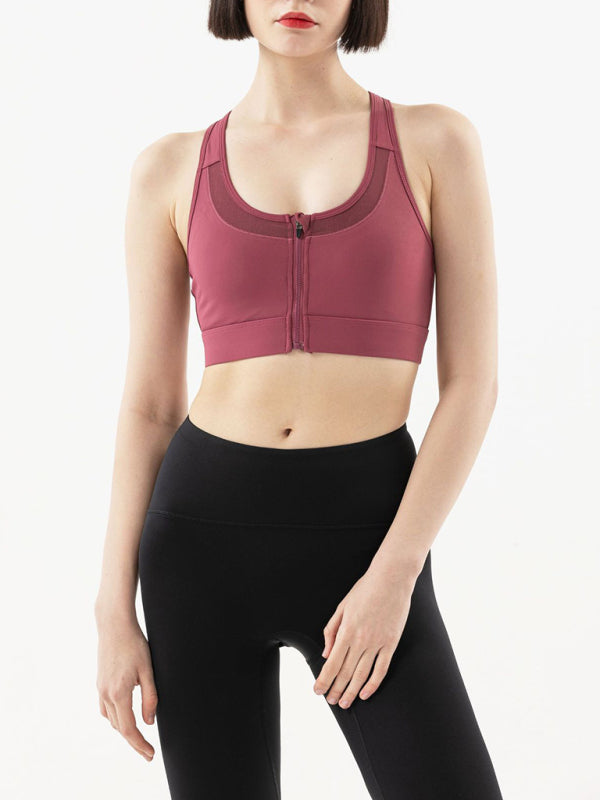 Women's Front Zipper Shockproof Sports Bra