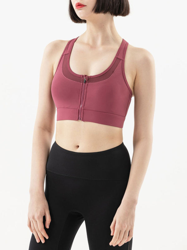 Women's Front Zipper Shockproof Sports Bra