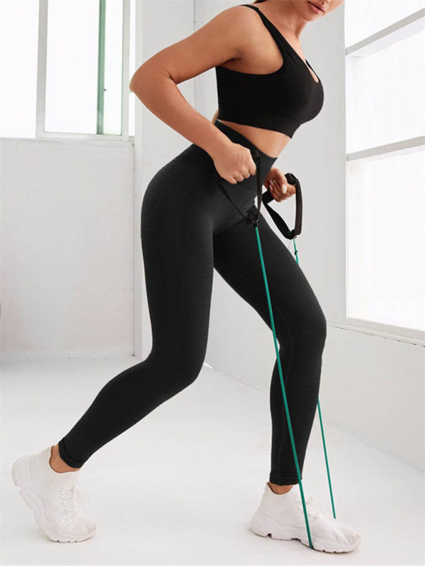 Sport Yoga Fitness Pants - Women's Solid Colour High Waist Training