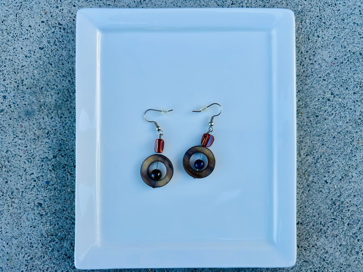 Amethyst and Oyster Shells Earrings