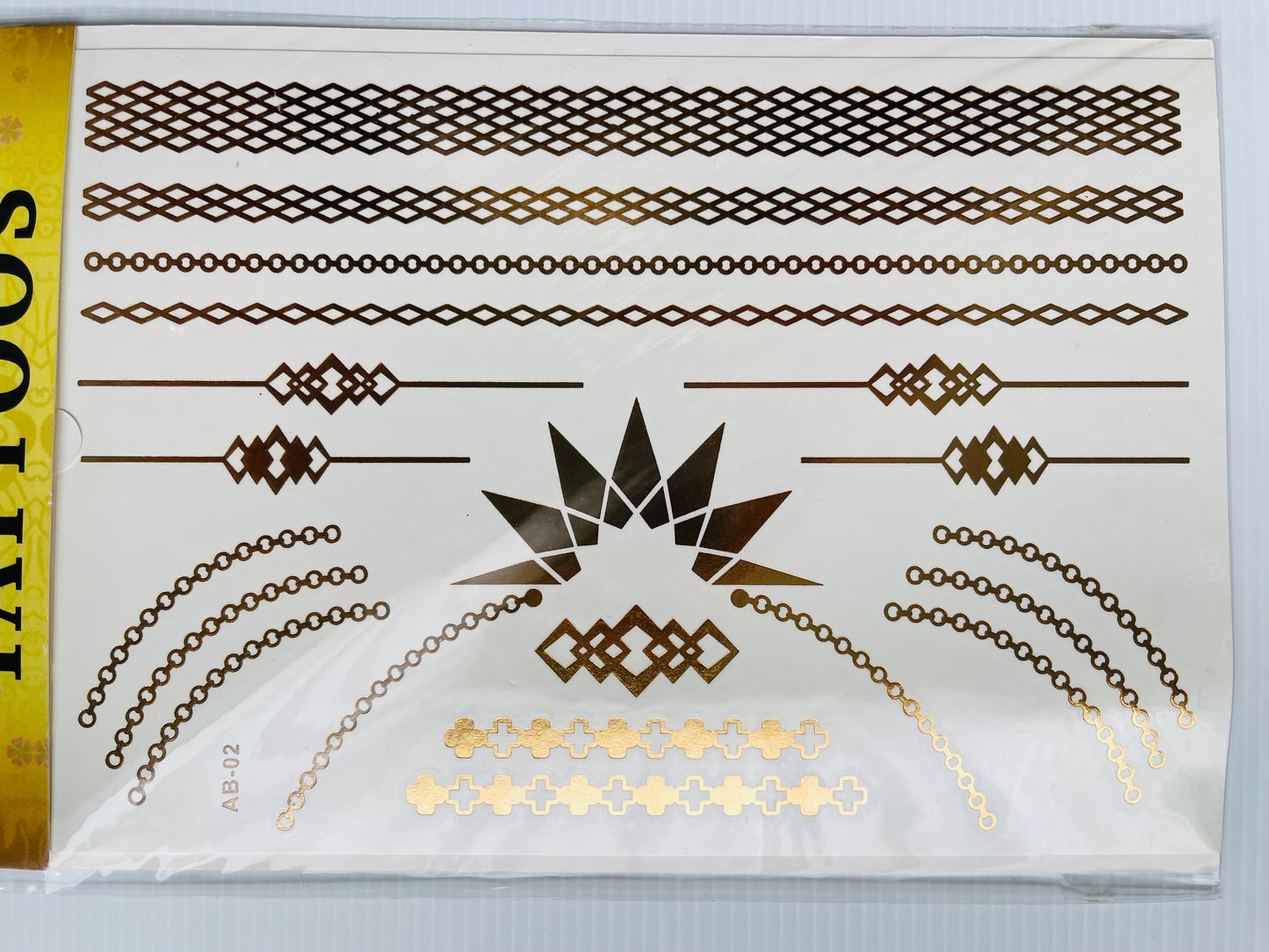 Tattoo Stickers - Golden Diamonds