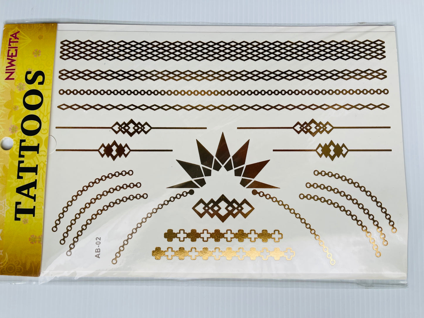 Tattoo Stickers - Golden Diamonds