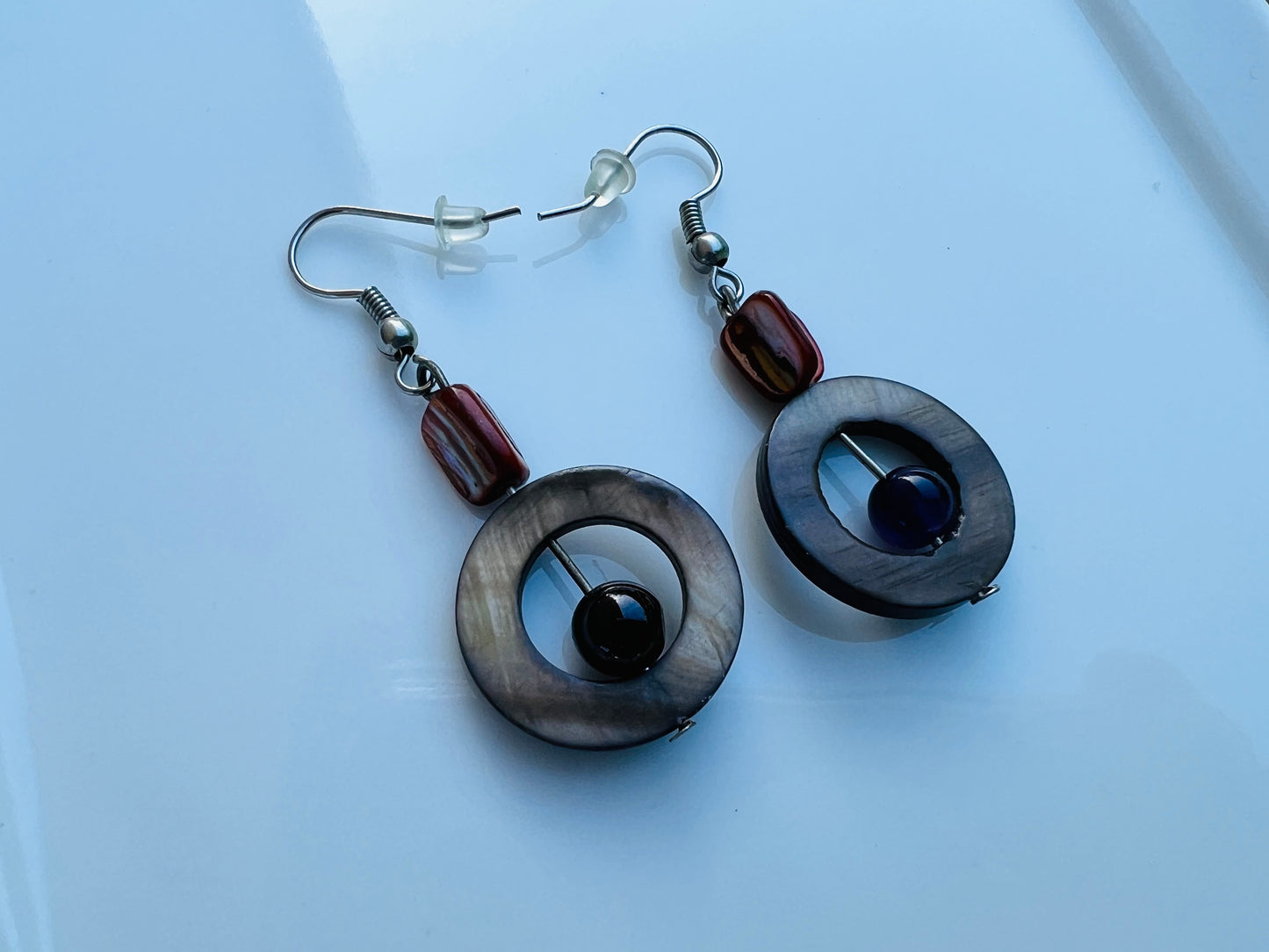 Amethyst and Oyster Shells Earrings