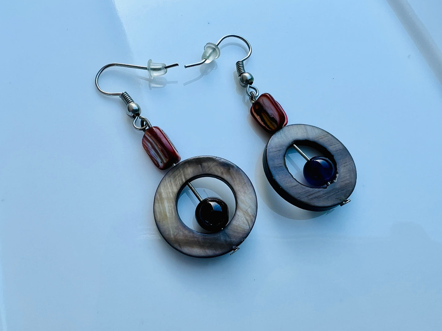 Amethyst and Oyster Shells Earrings