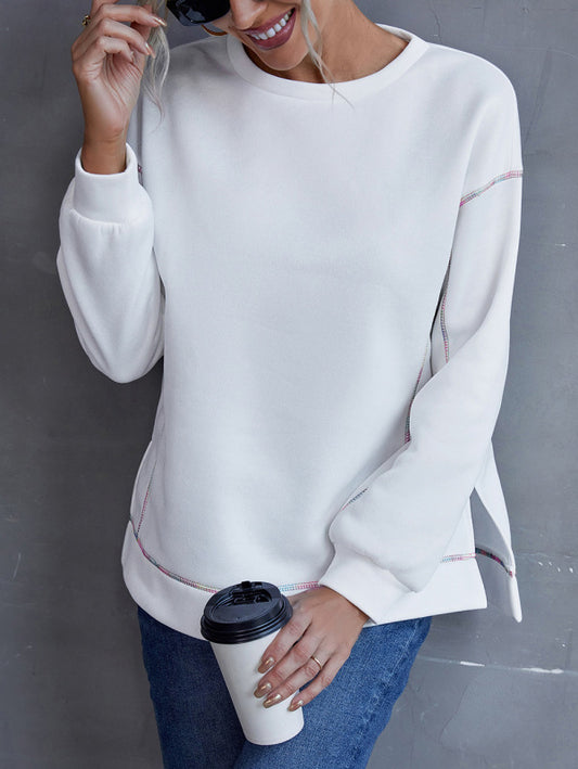 Women's Plain Hoodie With Side Slits