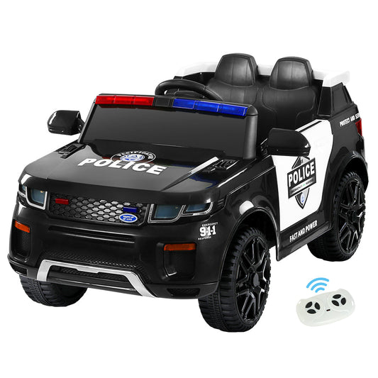 Rigo Kids Ride On Car Electric Patrol Police Toy Cars Remote Control 12V Black-0