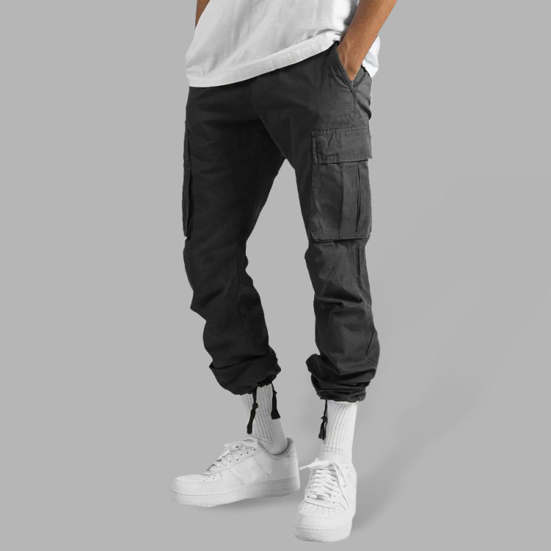 Casual Trousers - Solid Color Cargo Pocket