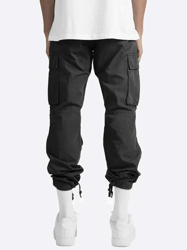 Casual Trousers - Solid Color Cargo Pocket