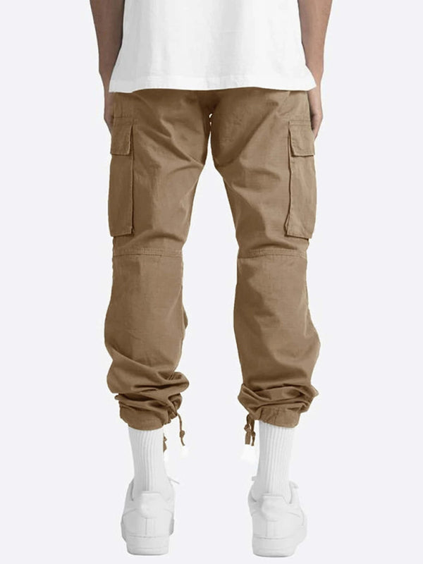 Casual Trousers - Solid Color Cargo Pocket