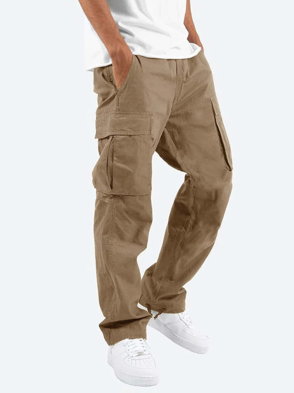 Casual Trousers - Solid Color Cargo Pocket