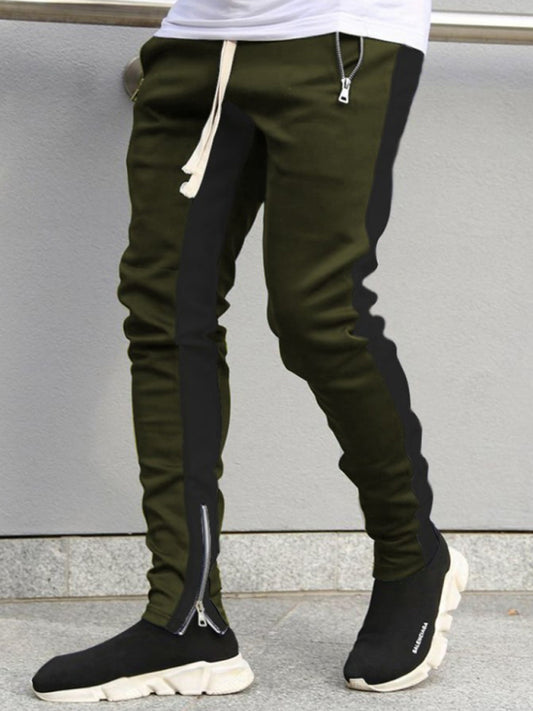 Multi-zipper Sportspants - Color-Block Casual - Double-pocket