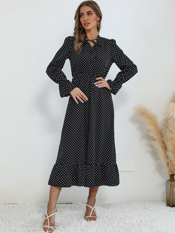 Vacation Dress- Sleeved Bottoming Wild Dress