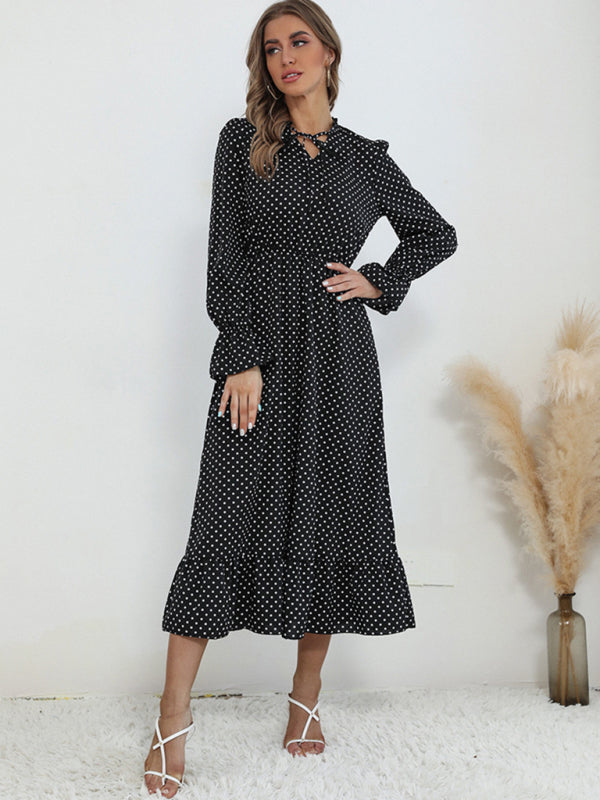 Vacation Dress- Sleeved Bottoming Wild Dress