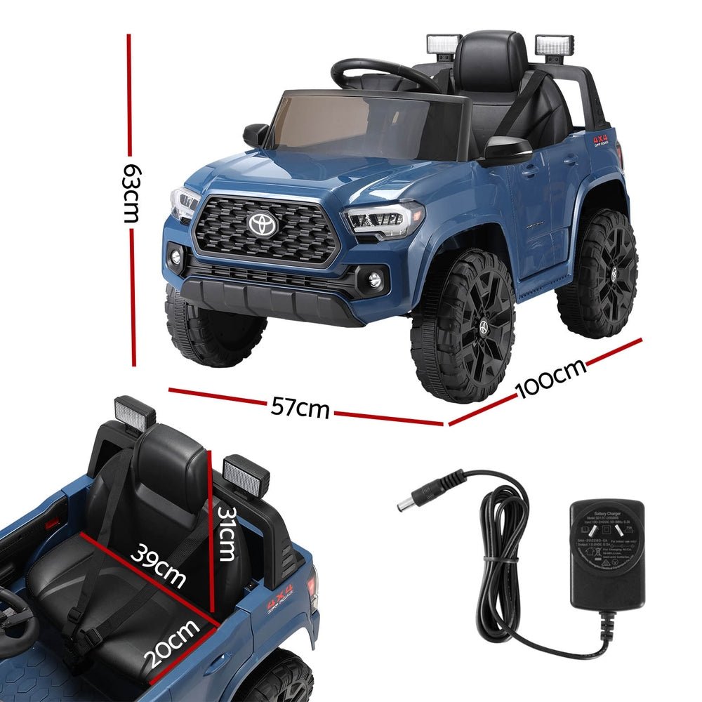 Kids Electric Ride On Car Toyota Tacoma Off Road Jeep Toy Cars Remote 12V Blue-1