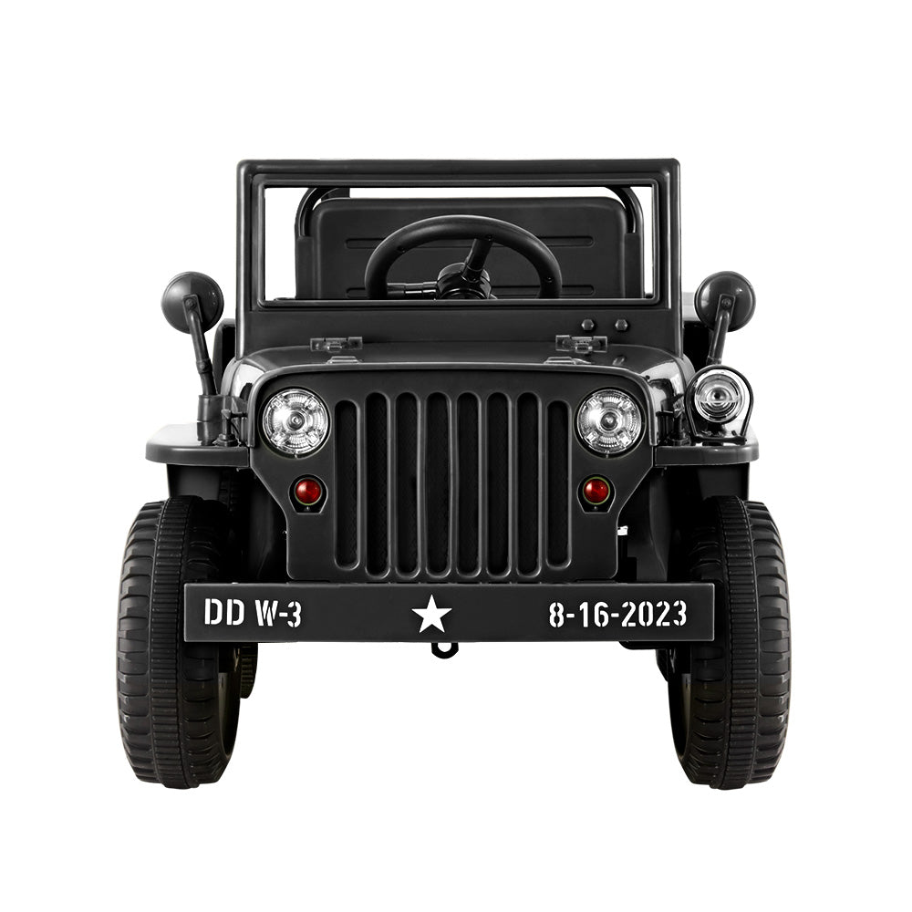 Kids Ride On Car Off Road Military Toy Cars 12V Black-2