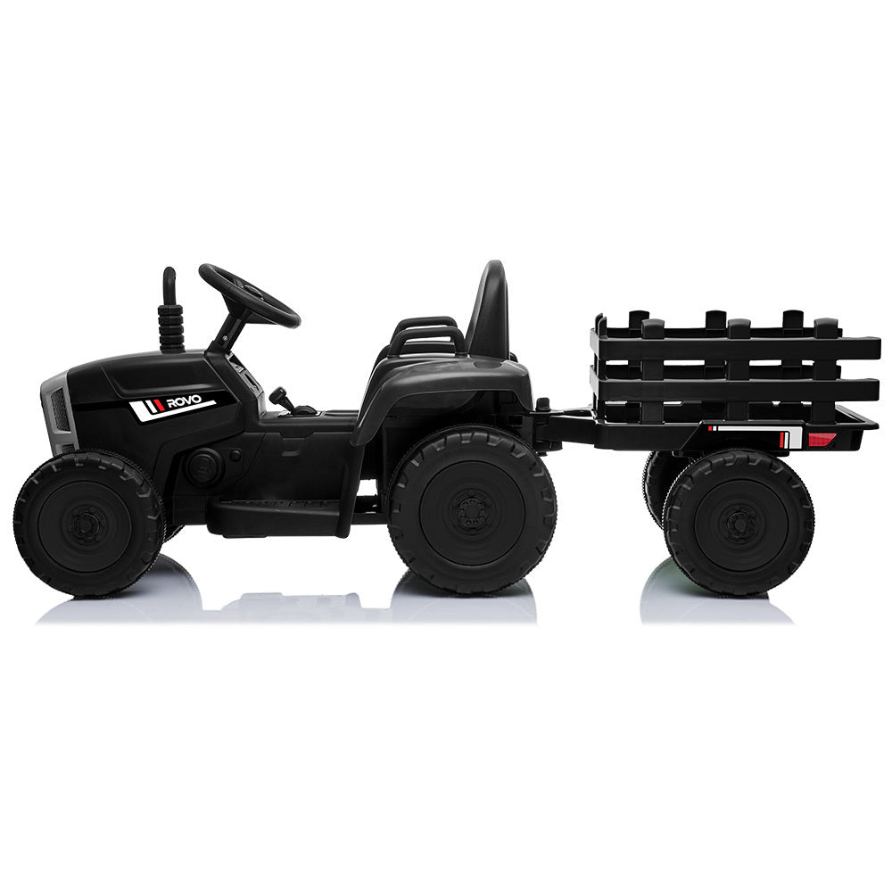 ROVO KIDS Electric Battery Operated Ride On Tractor Toy, Remote Control, Black-1