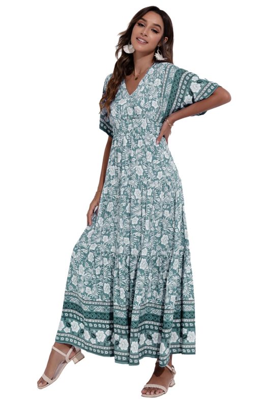 Women's Fashion Printed High Waist Big Swing Dress