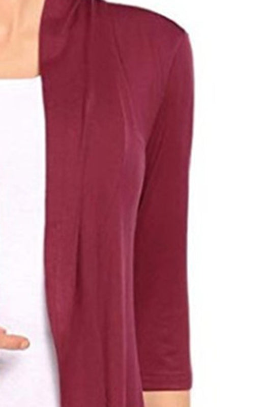 Ladies Casual Fashion Solid Color Cardigan Top