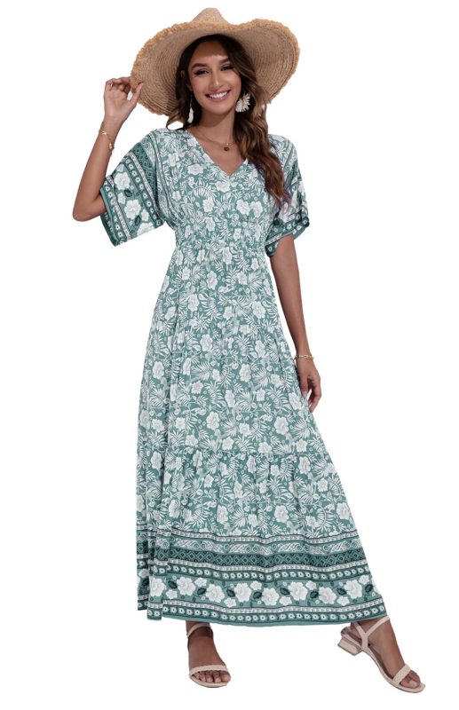 Women's Fashion Printed High Waist Big Swing Dress