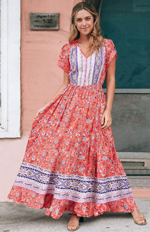 Women's Summer Bohemian Slim Beach Dress