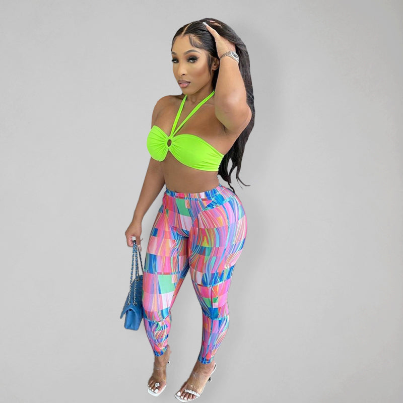 Leggings - Colourful Plaid Print