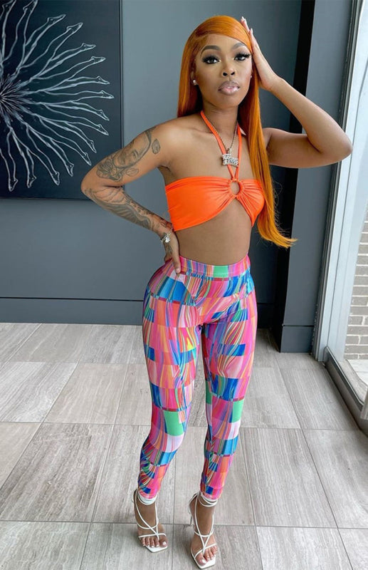 Leggings - Colourful Plaid Print