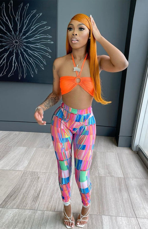 Leggings - Colourful Plaid Print