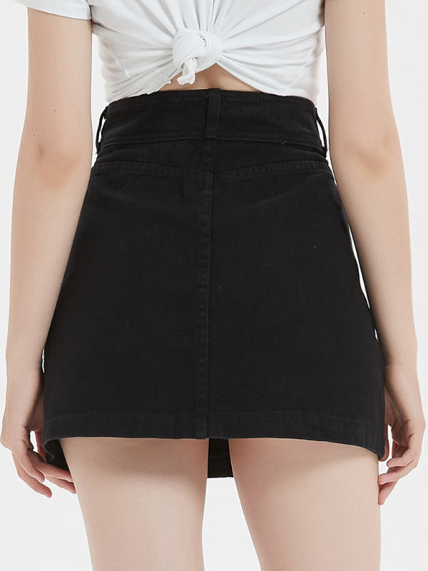 Denim Skirt - Plus Size Loose Black Slim