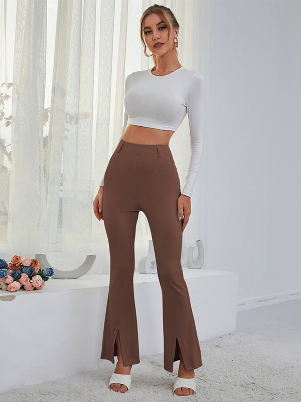 Horn High Waist - Thin Split Wide -Leg pants