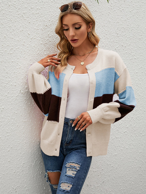 Stripe colorblock best sale cardigan