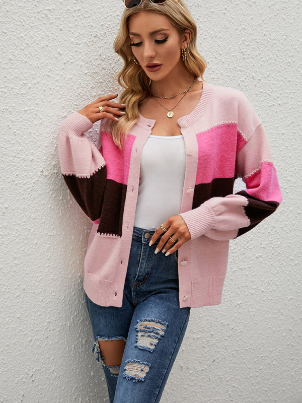 Stripe colorblock cardigan sale