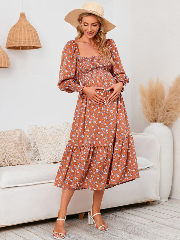 Maternity - Chiffon Dress Small Floral Dresses