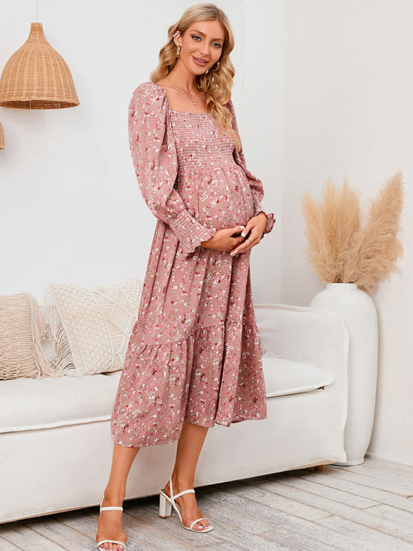 Maternity - Chiffon Dress Small Floral Dresses