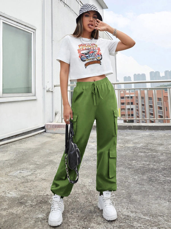 Women's Solid Color Sportswear Essential Cargo Pants