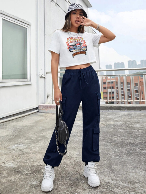 Women's Solid Color Sportswear Essential Cargo Pants