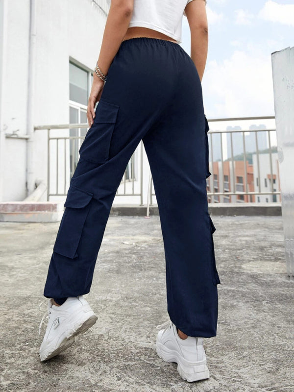 Women's Solid Color Sportswear Essential Cargo Pants