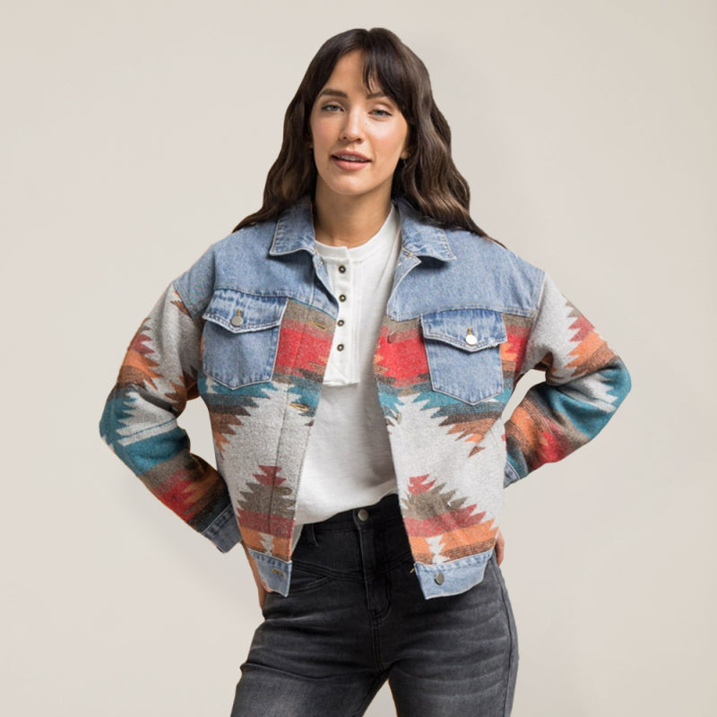 Women's Printed Denim Jacket