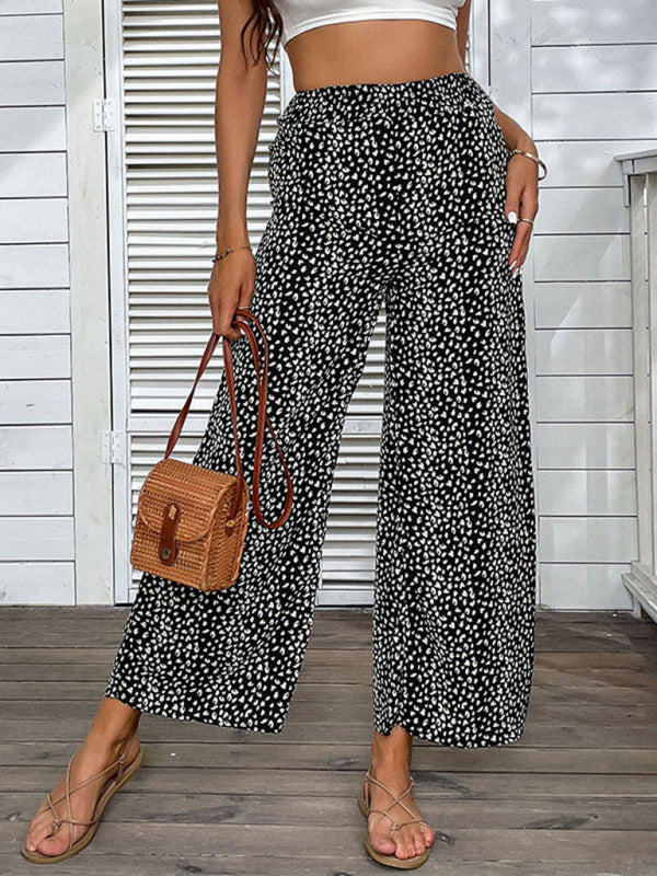 Women's Leopard-print Flared Pull-on Pants