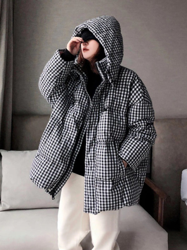 Thickened Bread Coat  - White Duck DownLoose Hooded